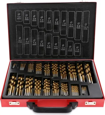 Obrázek produktu pro Sada titanových vrtáků HSS do kovu Kraft&Dele KD991, 170 ks