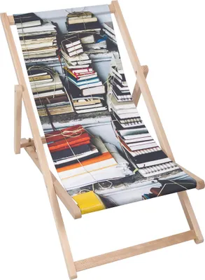 Immagine prodotto di Lettino Dreamroots pieghevole in legno, legno di faggio fino a 130 kg, lettino pieghevole con regolazione dell'inclinazione dello schienale in 3 fasi, Libri