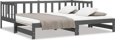 Obrázek produktu pro vidaXL Rozkládací postel Grey 2x(90x190) cm Borovicový masiv