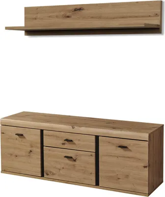 Produktbild von Lowboard und Wandboard 2 trg. 150x180x42 cm Artisan , Abs.Schwarz