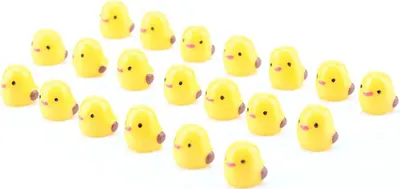 Produktbild von 20pcs Miniatur Gelb Huhn Micro Garten Landschaft Ornamente Puppenhaus Dekorationen