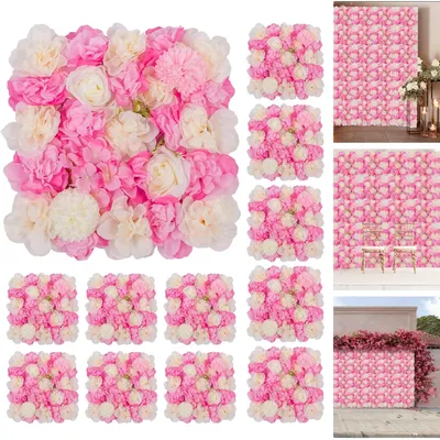 Produktbild von Floral Wandpaneel, Künstliches Blumendesign, Vielseitige Dekoration, WEISS