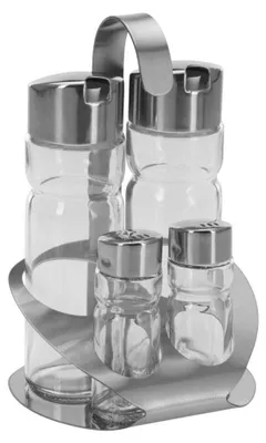 Öl- und Essigflaschen-Set aus Glas, 2er-Set, 240 ml, mit Ständer
