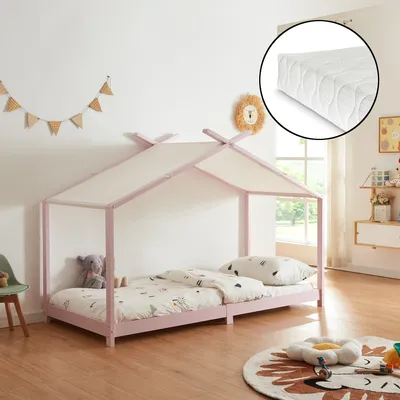 Immagine prodotto di Letto per bambini 'Brome' Casa letto con materasso 90 x 200 cm Rosa