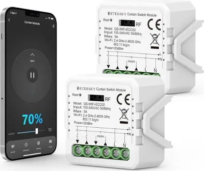 Produktbild von 2x Etersky Rolladensteuerung, QS-wifi-ECC02 , kompatibel mit Alexa und Google Home