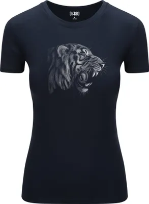 Produktbild von Diarbo Damen T-Shirt mit Aufdruck Wildtierporträts Tigerkopf Dunkelblau Gr.XL