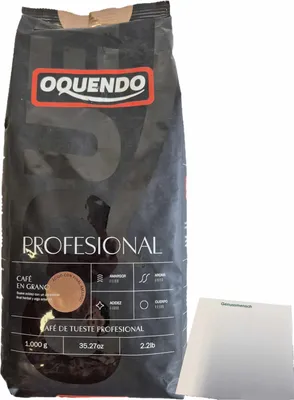 Produktbild von Cafe Oquendo Profesional Café En Grano Kaffeebohnen (1kg Beutel) + usy Block