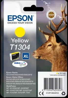 Produktbild von Tintenpatrone Epson T1304 gelb Packung mit 8 Stück