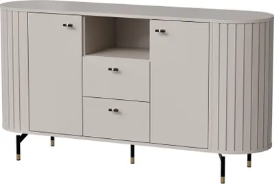 Obrázok produktu pre Selsey Zante - 2-dverový príborník s 2 zásuvkami, sivo-béžový, 150 cm