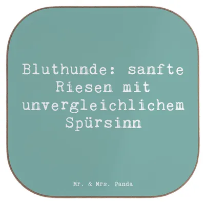 Produktbild von Mr. & Mrs. Panda Tischuntersetzer Spruch Bluthunde - Meeresbrise - Geschenk, Abenteuer, Tassen Untersetzer, Tasse, Glas, Hunderassen, treuer Begleiter, Coaster, Hunde