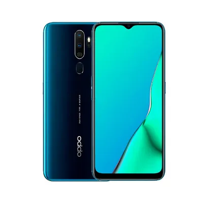 A studio shot of a smartphone, showing both the front and back.