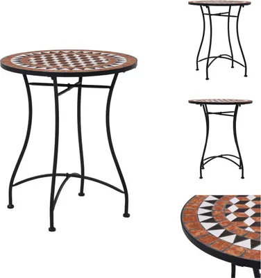 Immagine prodotto di vidaXL Tavolino da bistrot in Vetroceramica mosaico marrone 60 cm - Tavoli da giardino