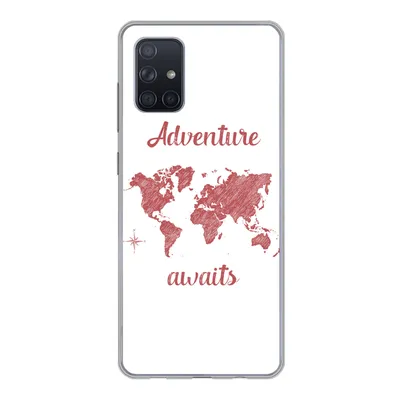 Produktbild von MuchoWow® Handyhülle Schutzhülle Hülle für Samsung Galaxy A51 Karte - Sprichwörter - Rosa Silikon Softcase Handy Hülle - Schutzabdeckung