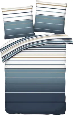 Produktbild von Traumschlaf Mako-Satin Bettwäsche Girona blau 135x200 cm + 80x80 cm