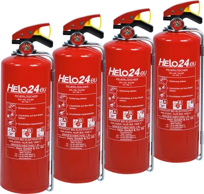Produktbild von Feuerlöscher Pulverlöscher Pulver Halterung Manometer 4x 2kg ABC 4LE D2