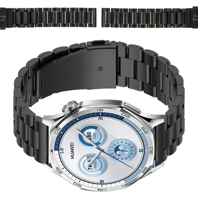 Produktbild von Pasek ze stali nierdzewnej do smartwatcha, Bizon Strap Watch Aura, QuickRelease 22 mm, czarny