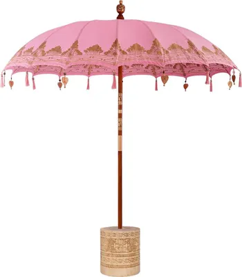 Immagine prodotto di vidaXL Ombrellone balinese con base Rosa 215 x 215 x 260 cm