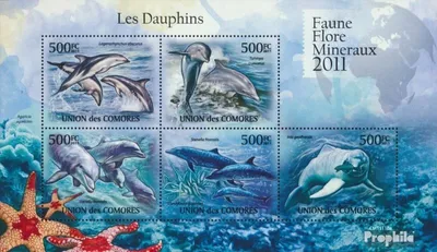 Produktbild von Briefmarken Komoren 2011 Mi 3068-3072 Kleinbogen (kompl. Ausg.) postfrisch Delfine