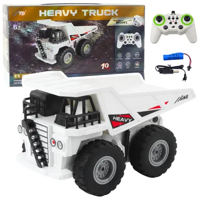 Obrázek produktu pro RC dálkově ovládaný sklápěč s osvětlením a zvukem, bílý, 1:24