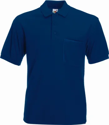 Produktbild von Piqué Polo mit Brusttasche | Fruit of the Loom (FOL63308), Farbe:navy, Größe:M