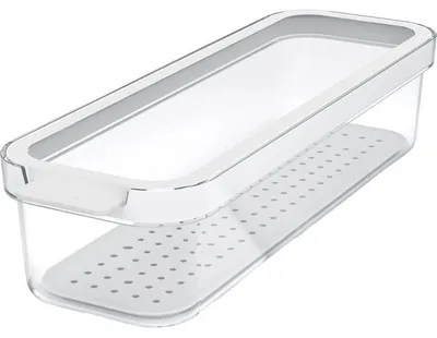 Immagine prodotto di Contenitore per alimenti - Trasparente - Bianco - Plastica - 1150 ml - con coperchio