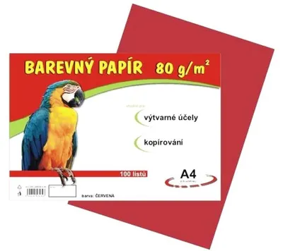 Produktbild von Papír A4, 80 g, červený, 100 listů