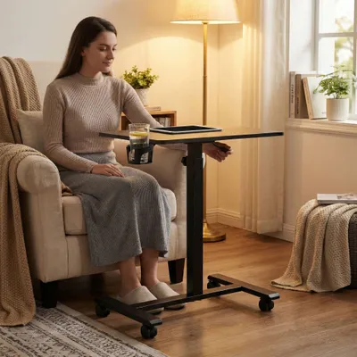 Image de Bureau mobile réglable, 70 x 48 cm, hauteur 71,5-112 cm