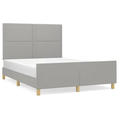 Image de vidaXL Cadre de lit sans matelas gris clair 140x190 cm Tissu