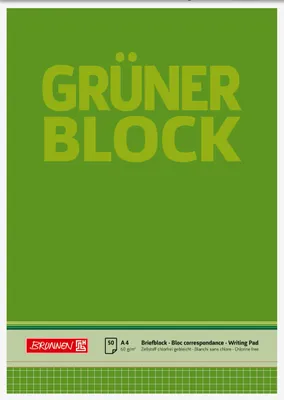 Produktbild von Briefblock Der grüne Block A4 60g/qm kariert 50 Blatt Packung mit 10 Stück