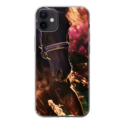Produktbild von MuchoWow® Handyhülle Schutzhülle Hülle für iPhone 12 mini Pferd - Sonne - Porträt Silikon Softcase Handy Hülle - Bild
