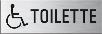 Produktbild von Schild - Behinderten Toilette  | Türschild 240 x 80 mm Aluminium selbstklebend