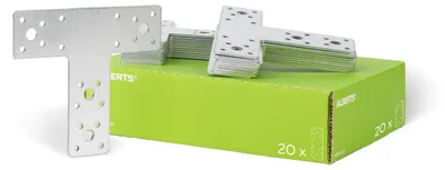 Zdjęcie produktu dla Alberts 866716 Łącznik płaski, kształt litery T, ocynkowany sendzimir, 160 x 142 x 45 mm, zestaw 20 sztuk