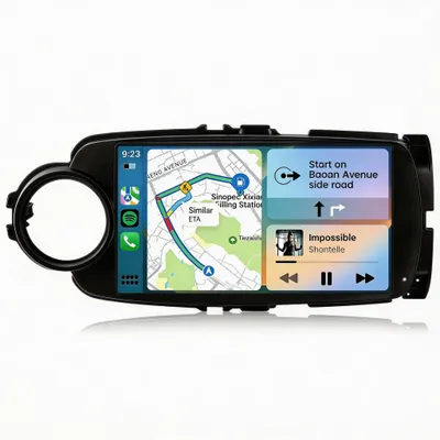 Obrázok produktu pre 9" autorádio s CarPlay a Android 15 pre Toyota Yaris 2011–2018, GPS navigácia, Wi-Fi, Bluetooth, DAB+, SWC, USB, DSP, 2 GB + 32 GB