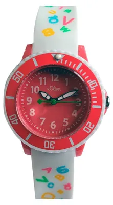 Produktbild von s.Oliver Mädchen Analog Quarz Uhr mit Silikon Armband SO-3771-PQ