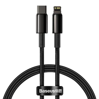 Zdjęcie produktu dla Kabel Baseus Tungsten USB-C–Lightning PD 1m 20W czarny