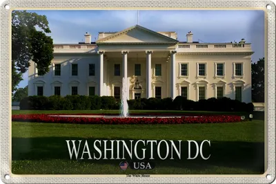 Produktbild von Blechschild Reise 18x12cm Washington DC USA White House Präsident