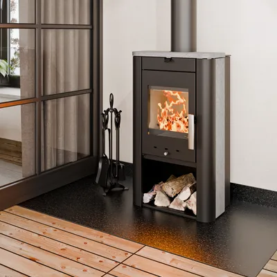 Produktbild von Haas+Sohn Prunus 332.15 - ST Kaminofen Perl-Schwarz / Serpentino