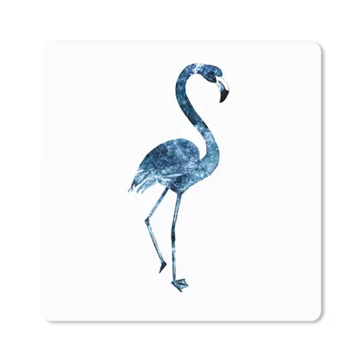 Produktbild von MuchoWow® Mauspad Mousepad Flamingo - Federn - Blau 30x30 cm - Mousepads - Maus Mat - Pad - Mausunterlage - Gaming