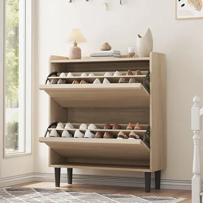 Imagen del producto de Zapatero estrecho con 2 puertas, 88x27x95 cm