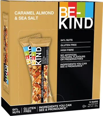 Produktbild von Be Kind Riegel Tray Caramel Almond & Sea Salt - 480 g
