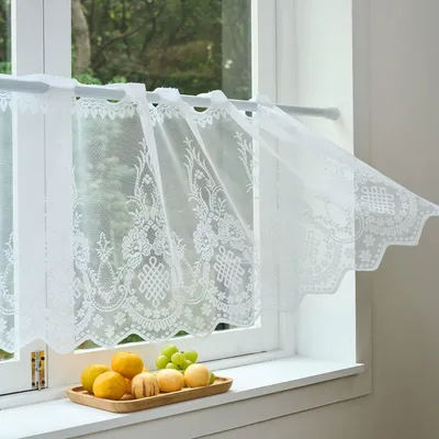 Voile-Halbgardine 50x150 cm, Bistrogardine, Stangendurchzug, pflegeleicht