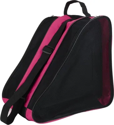 Produktbild von Rollschuh Tasche Kinder Schlittschuhtasche Uni Skate Tasche mit Henkeln verstellbarem Trageriemen für Eishockeyschlittschuhe (Rosa)