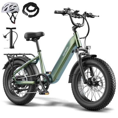 Produktbild von Urban E-Bike Alu-Fatbike 20 Zoll, 20Ah Akku, Hydr. Bremsen, Licht & Gepäckträger – StVZO-konform, schillerndes Blau-Grün