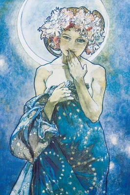 Produktbild von Alphonse Mucha Kunstdruck Bild - Der Mond, 1902 (120 x 80 cm)
