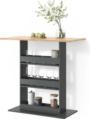 Image de Table de bar Livinity Regusa Chêne doré/anthracite 110x55cm, Model 55933