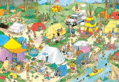 Immagine prodotto di Jan van Haasteren - Campeggio nel bosco