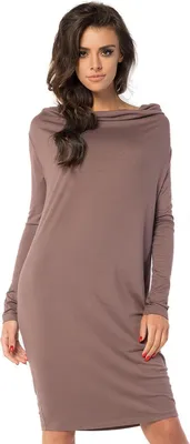 Produktbild von Damen Mini-Kleid klassisch Langarmkleid; Cappuccino/XL/2XL 42/44