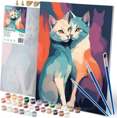 Obrázok produktu pre Massido 699017 Obraz na maľovanie podľa čísel 40×50 cm, Mačky