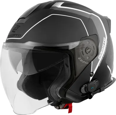 Produktbild von Bogotto H586 BT Illus Bluetooth Jethelm, schwarz matt/grau, L