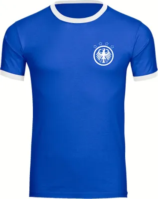 Produktbild von multifanshop Kontrast T-Shirt - Deutschland - Adler Retro, blau/weiß, Größe M